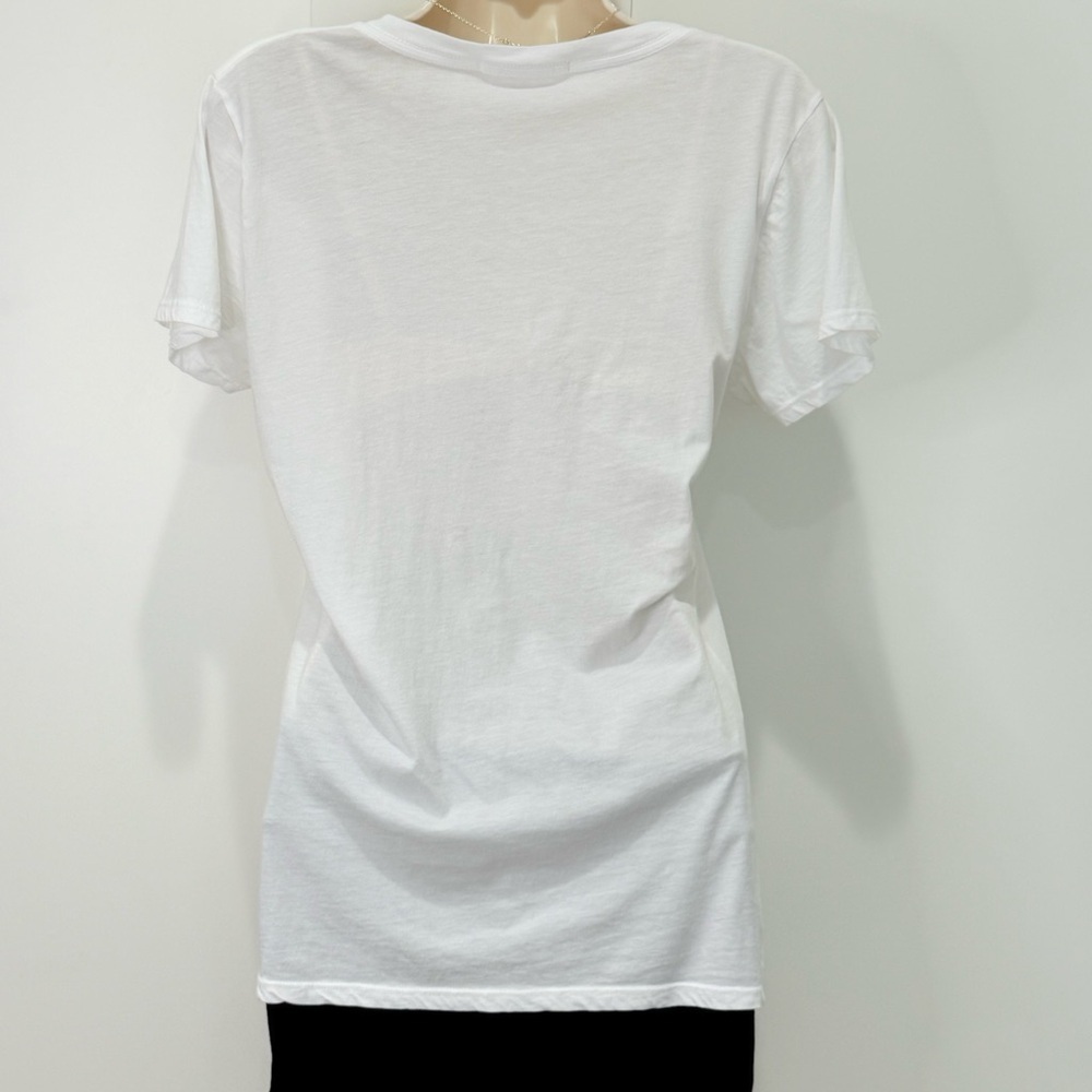 Nili Lotan White V-Neck Short Sleeve Tee - Picture 6 of 11